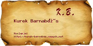 Kurek Barnabás névjegykártya