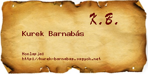 Kurek Barnabás névjegykártya
