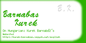 barnabas kurek business card